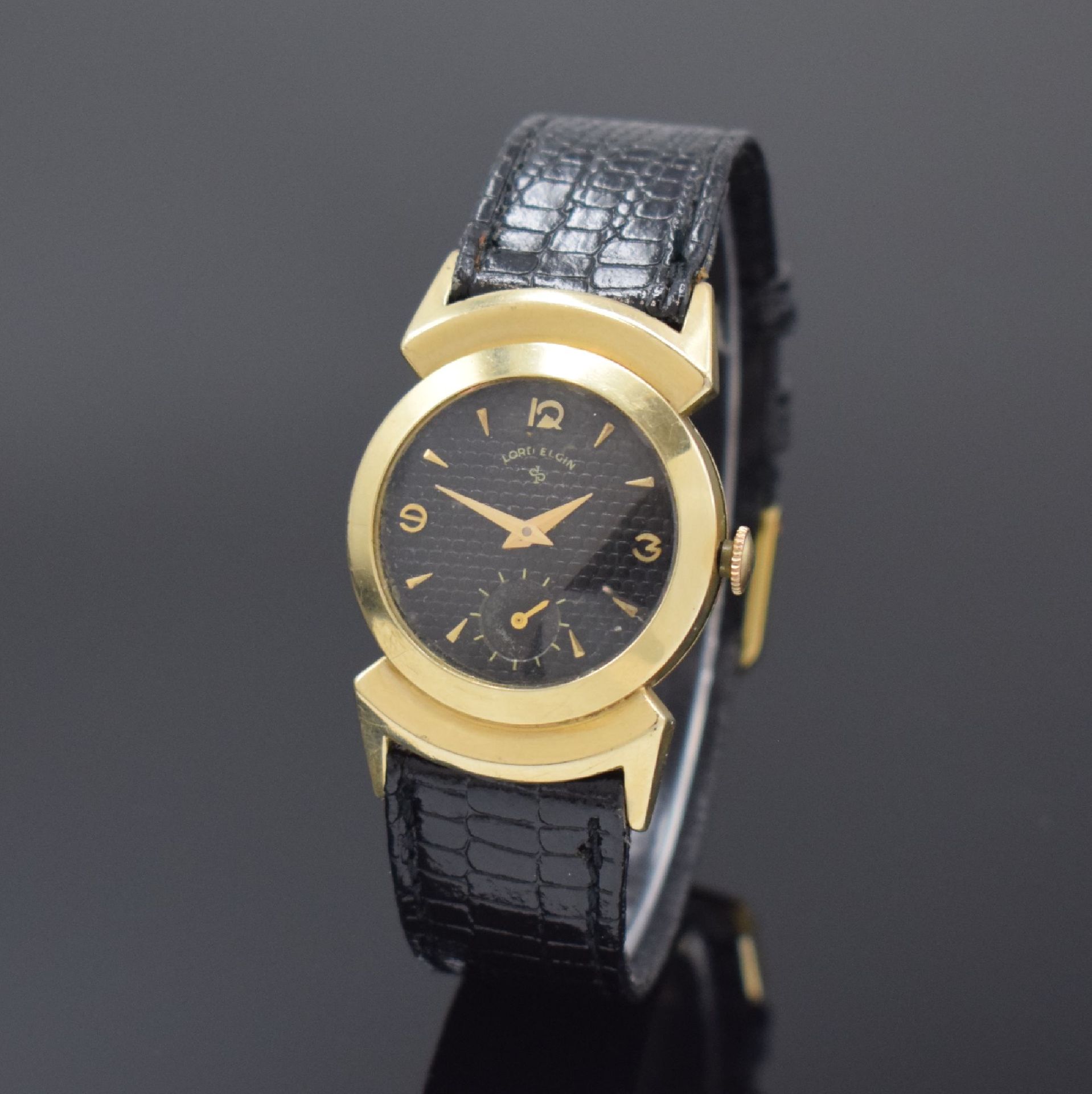 Null LORD ELGIN wristwatch in 14k gold filled, USA around 1945, manual winding, &hellip;