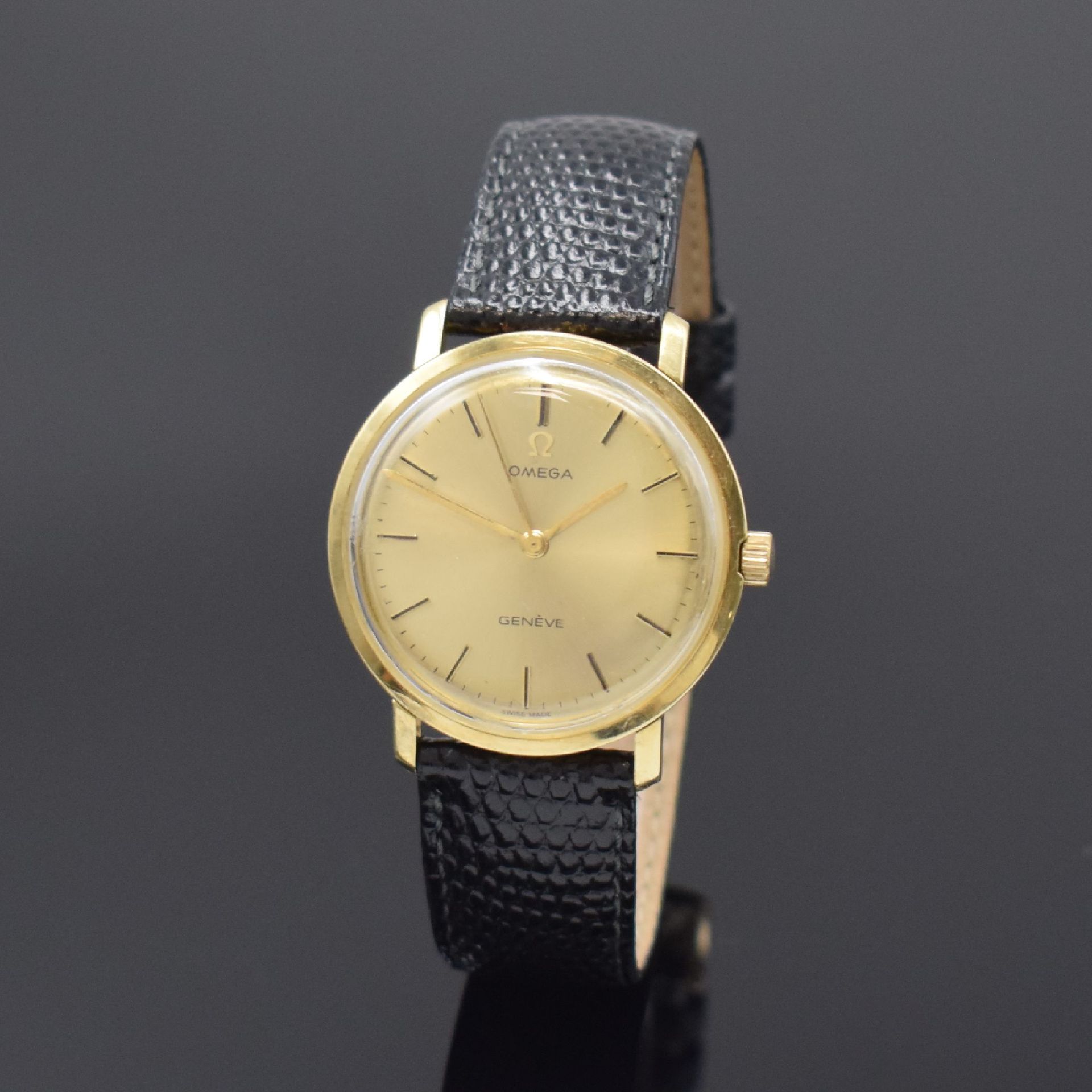Null OMEGA Geneve 14k yellow gold wristwatch, Switzerland around 1970, manual wi&hellip;