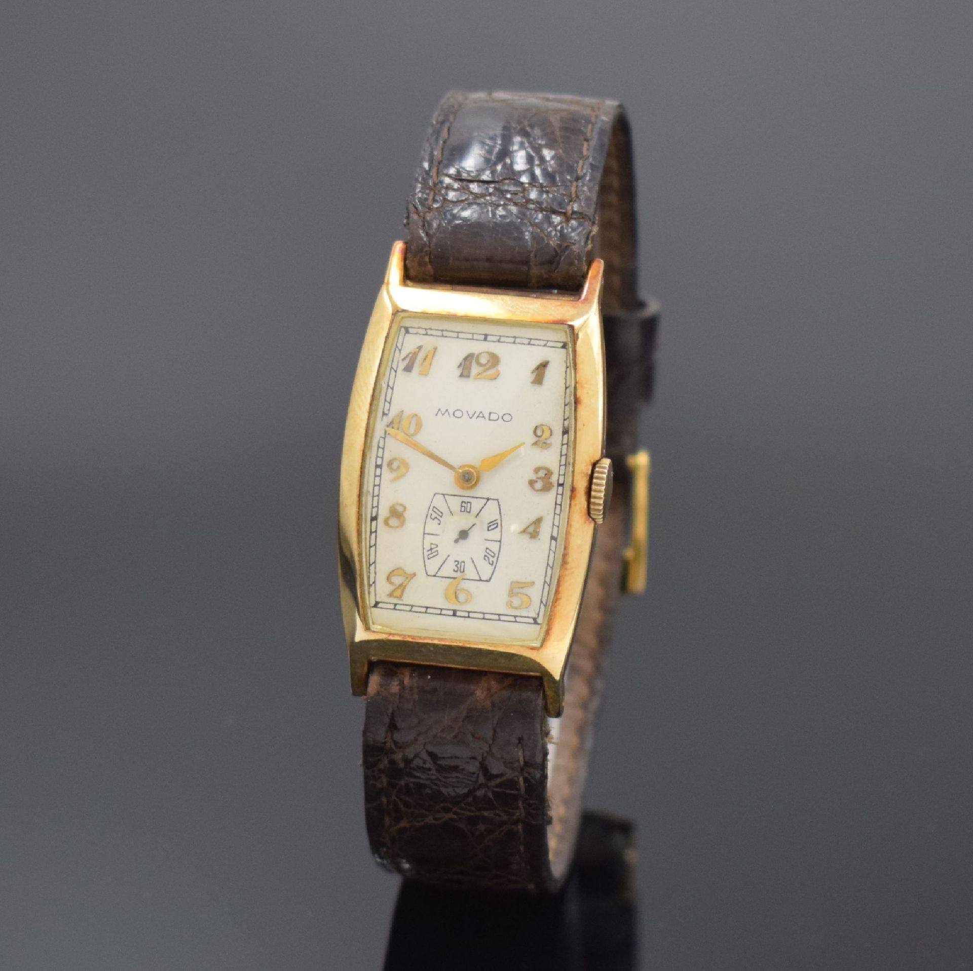 Null MOVADO reference 41310 14k yellow gold wristwatch, Switzerland around 1930,&hellip;