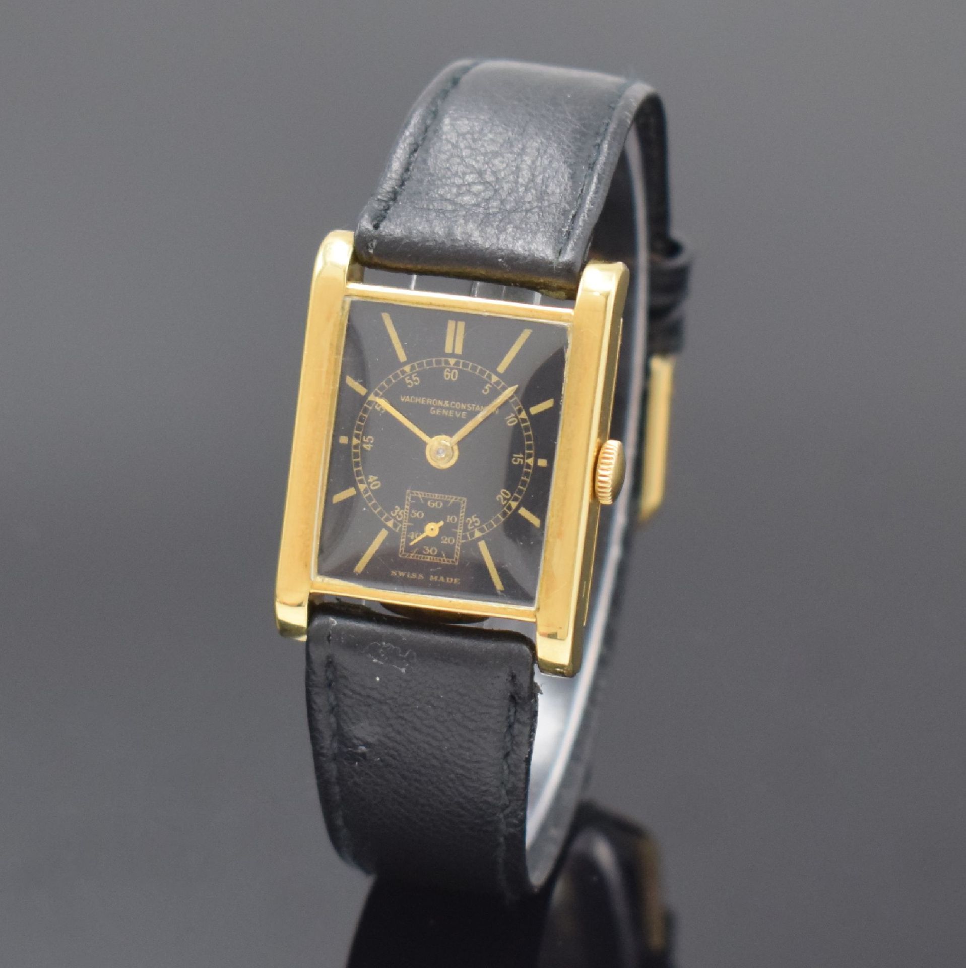 Null VACHERON & CONSTANTIN montre-bracelet rectangulaire en GG 750/000, Suisse, &hellip;