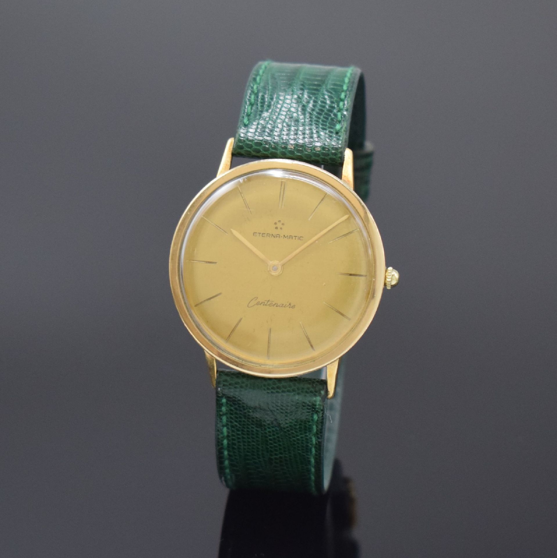 Null ETERNA-MATIC Centenaire montre-bracelet dorée pour homme, Suisse, vers 1960&hellip;