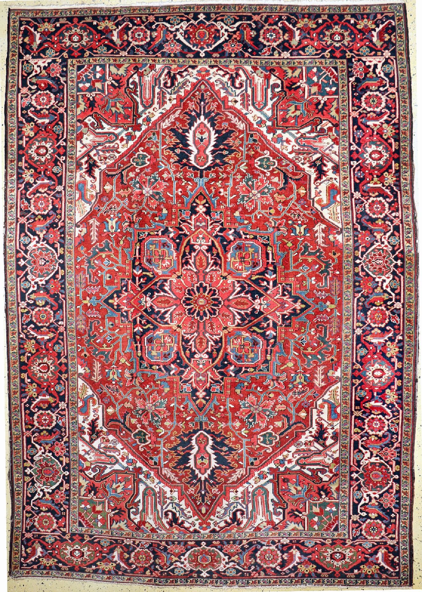 Null Heriz old, Persia, around 1950, wool on cotton, approx. 350 x 245 cm, condi&hellip;