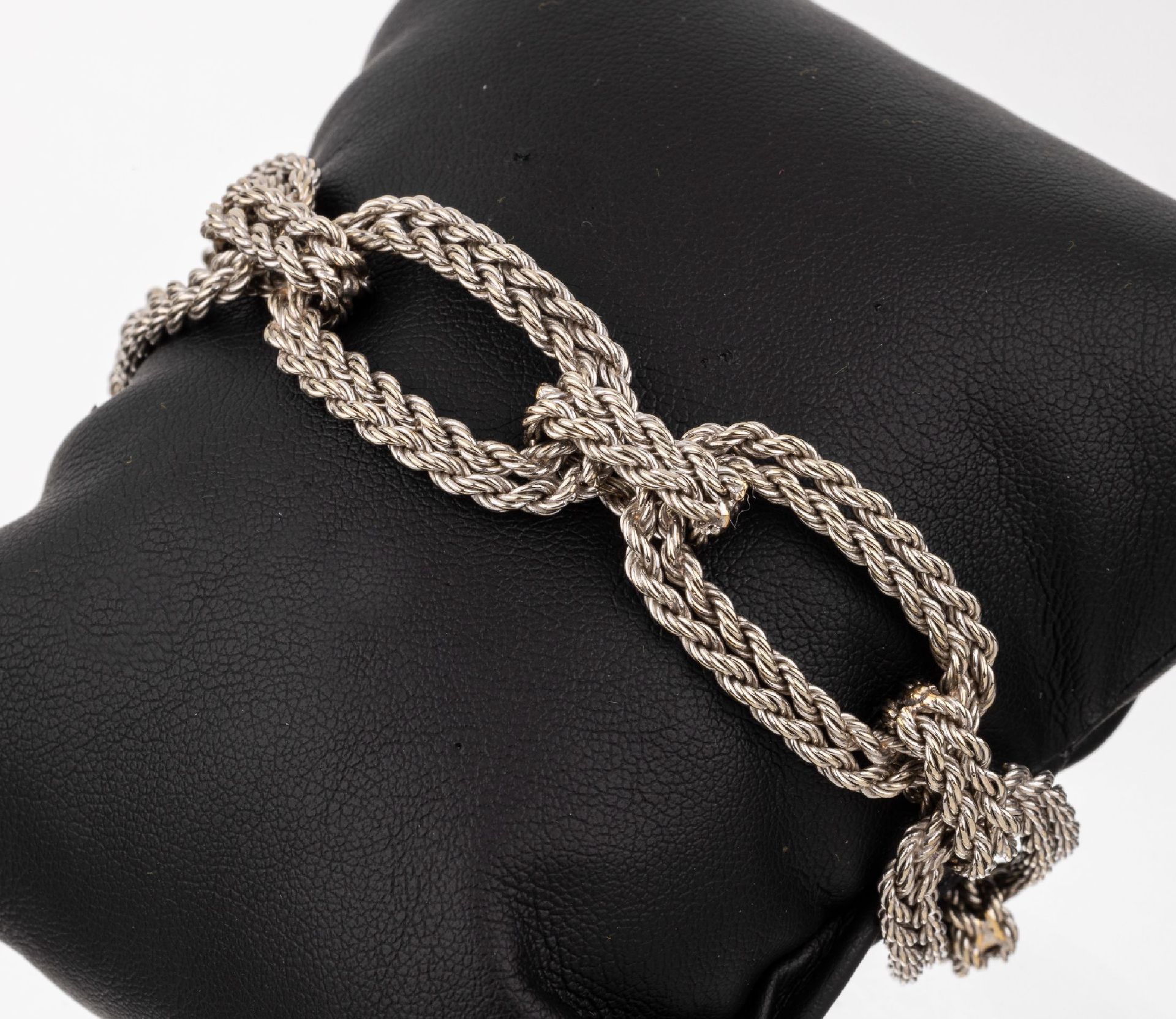 Null Bracelet en or 18 cts, WG 750/000, maillons ovales allongés, cordés, L. Env&hellip;