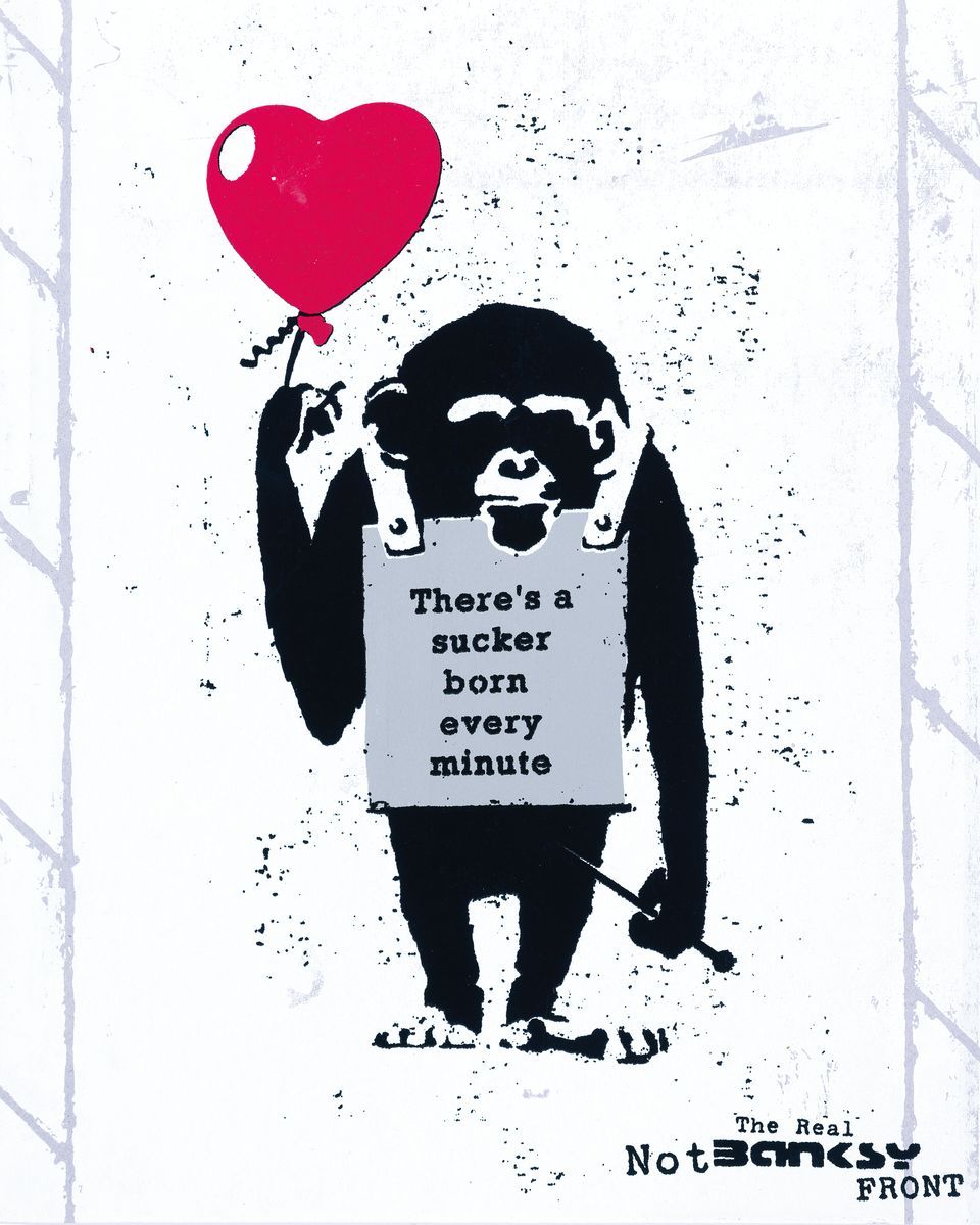 Null The Real Not Banksy Front, 'True Love fake art Suckers', sérigraphie couleu&hellip;