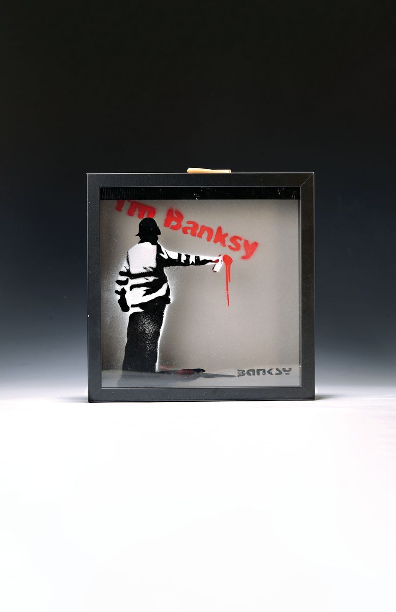 Null Banksy, Dismal Shadow Box de 2015, boîte à objets, Sprayer-I'm Banksy, sign&hellip;