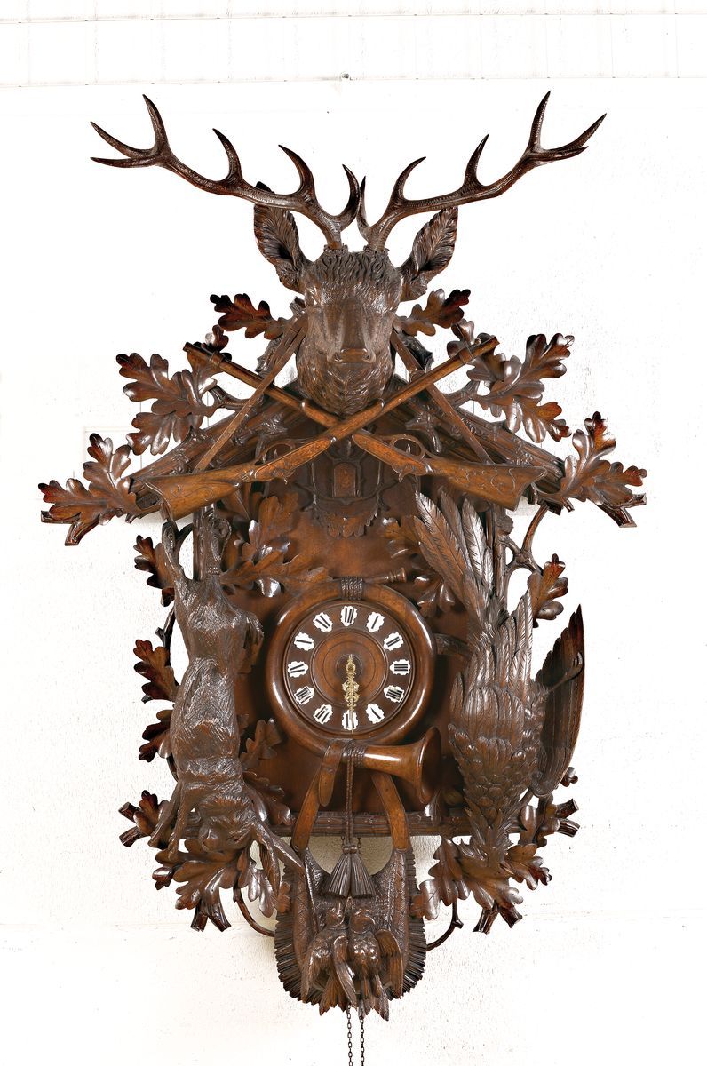 Null Très grande horloge coucou, manufacture Gordian Hettich & Sohn, Furtwangen &hellip;