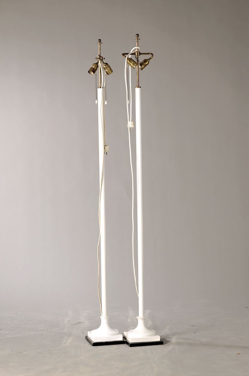 Null 2 lampadaires, KPM Berlin, modèle 'Schinkel', porcelaine blanche sur plaque&hellip;