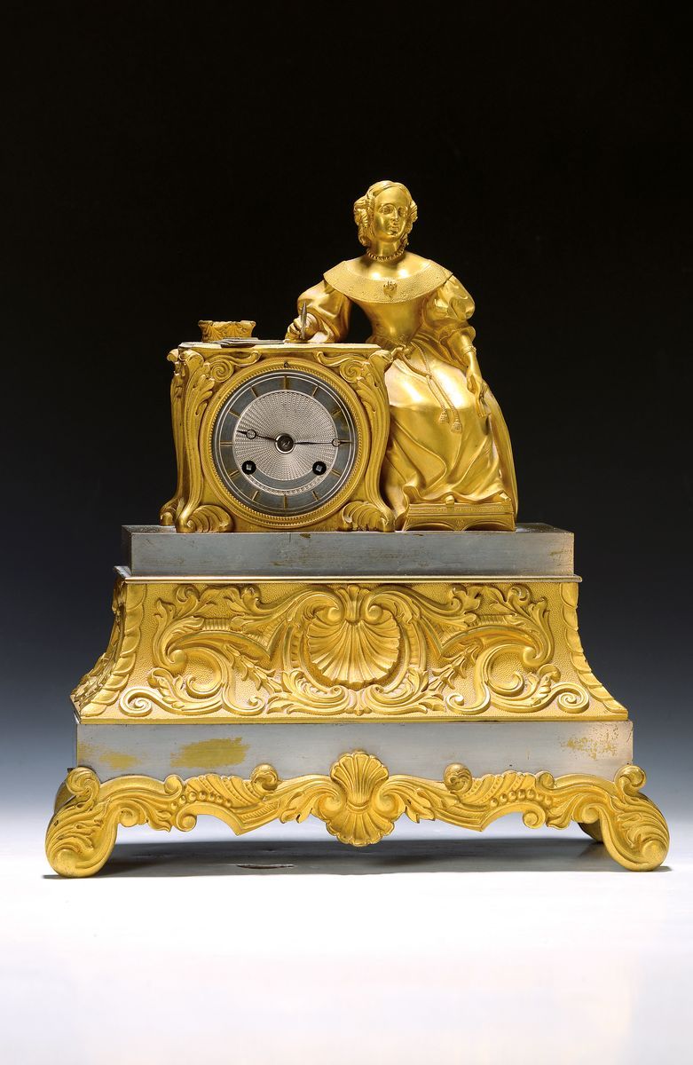 Null Pendulum, France around 1850, decorated bronzecase with old fire gilding (a&hellip;