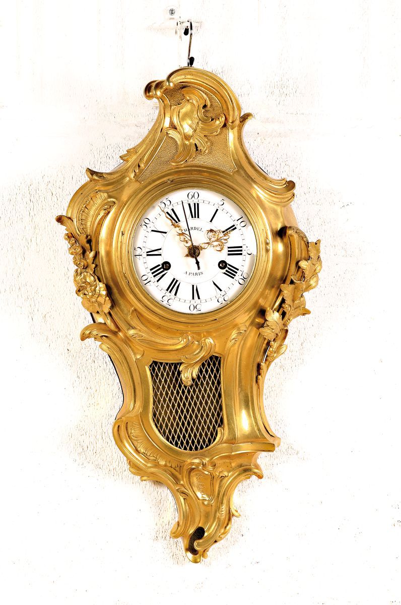Null Cartel clock with central seconds, France 18th century, solid, elegant bron&hellip;