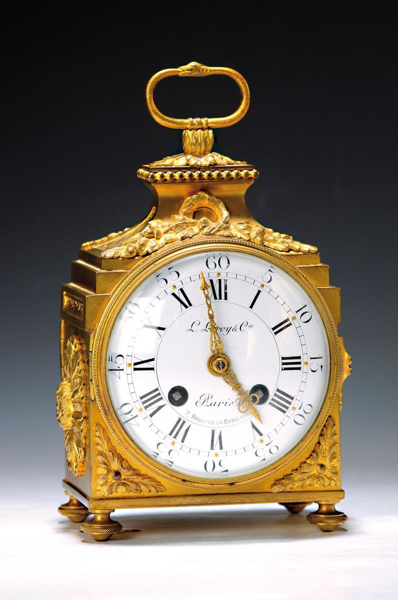 Null so-called officer's travel clock L. Leroy & Cie a Paris, around 1870, recta&hellip;