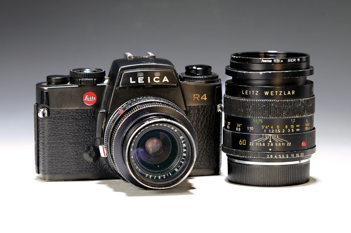 Null Leica R4, anno 1985/86, con 2 obiettivi, numero di serie 1669568, obiettivi&hellip;