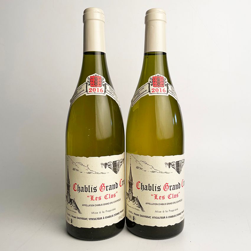 Null 2 botella 2016 Chablis 'Les Clos' Grand Cru, Vincent Dauvissat - 2x etiquet&hellip;