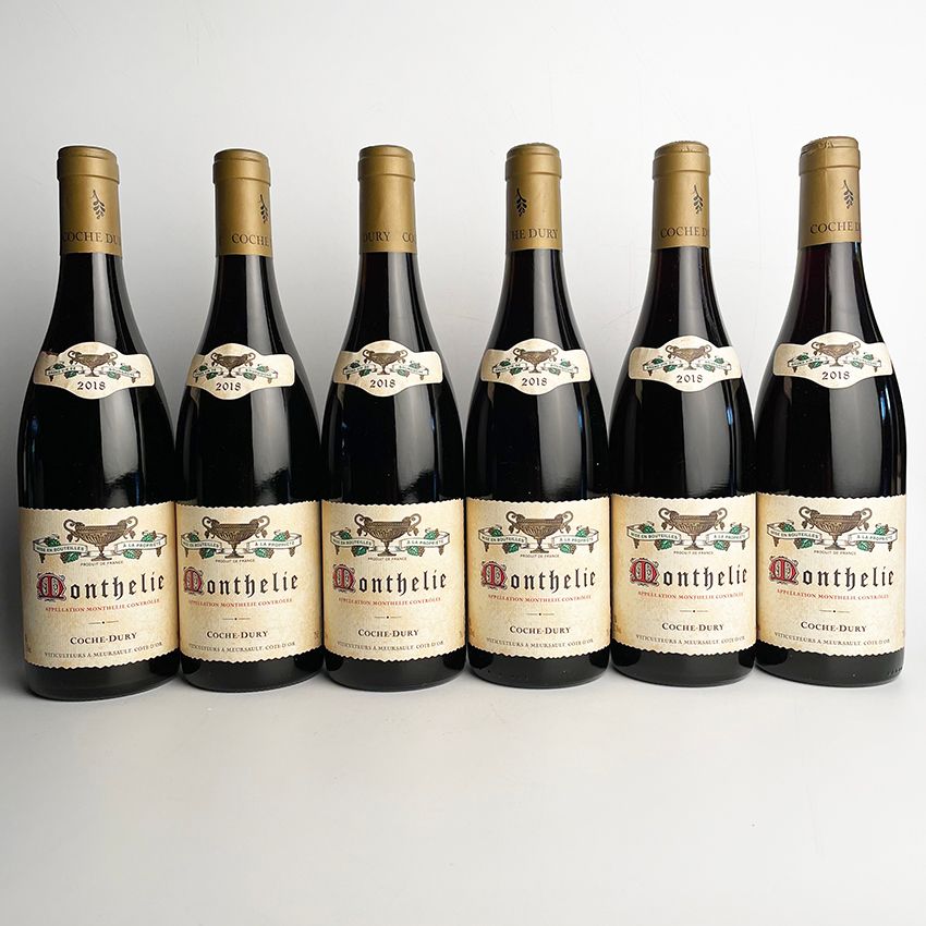 Null 6 bouteilles 2018 Monthélie Rouge, Coche-Dury - 6x étiquette légèrement tac&hellip;