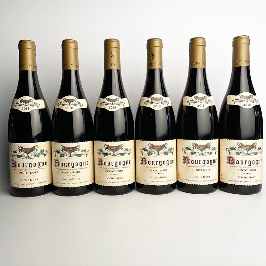 Null 6 bottle 2018 Bourgogne Rouge, Coche-Dury - 6x slightly stained label + VAT&hellip;