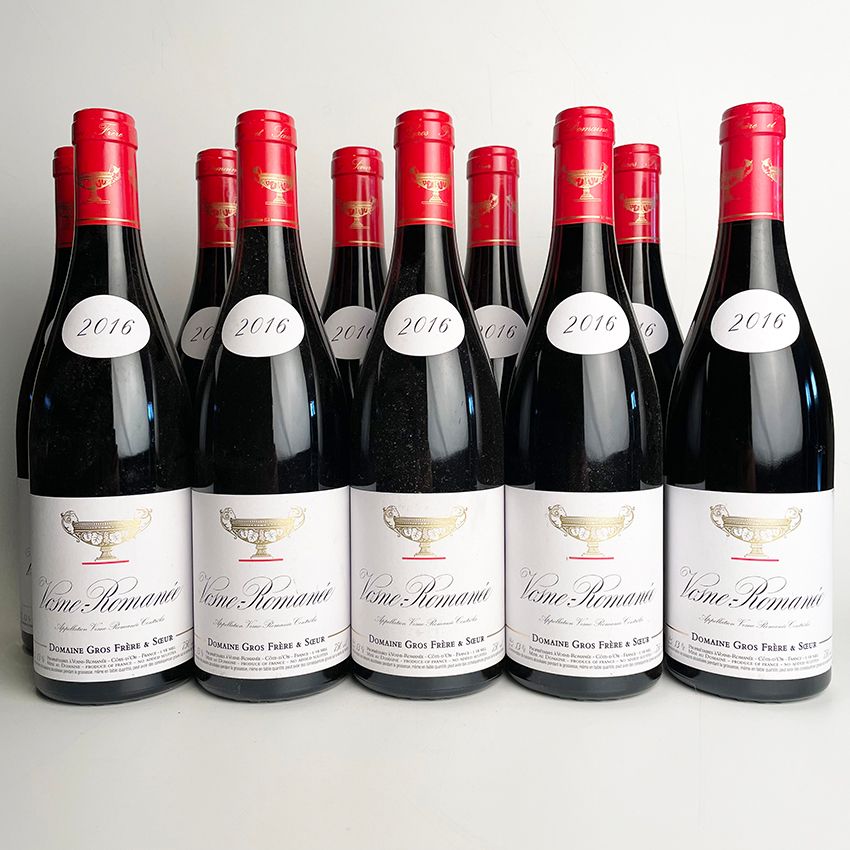 Null 10 bouteille 2016 Vosne-Romanée, Domaine Gros Frère & Sœur - 8x étiquette l&hellip;