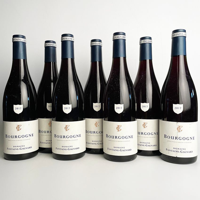 Null 7 Flaschen 2017 Bourgogne Rouge, Domaine Fontaine-Gagnard - 6x leicht fleck&hellip;