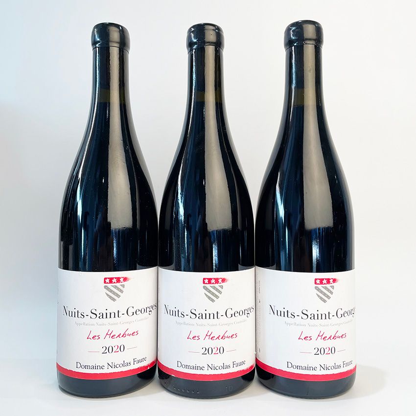Null 3瓶2020年Nuits-Saint-Georges 'Les Herbues' 1er Cru, Nicolas Faure - 3次轻微染色标签，&hellip;