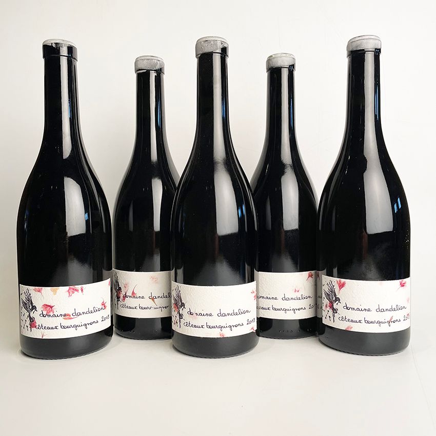 Null 5 botella 2018 Coteaux Bourguignons, Domaine Dandelion - 5x etiqueta ligera&hellip;