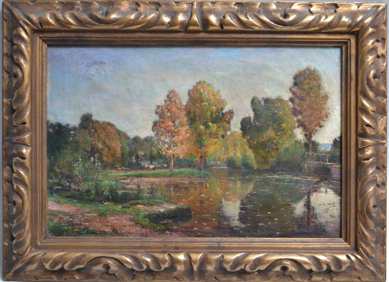 Null FRENCH SCHOOL end of XIXth century

Lake landscape

Oil on canvas

27 x 41 &hellip;