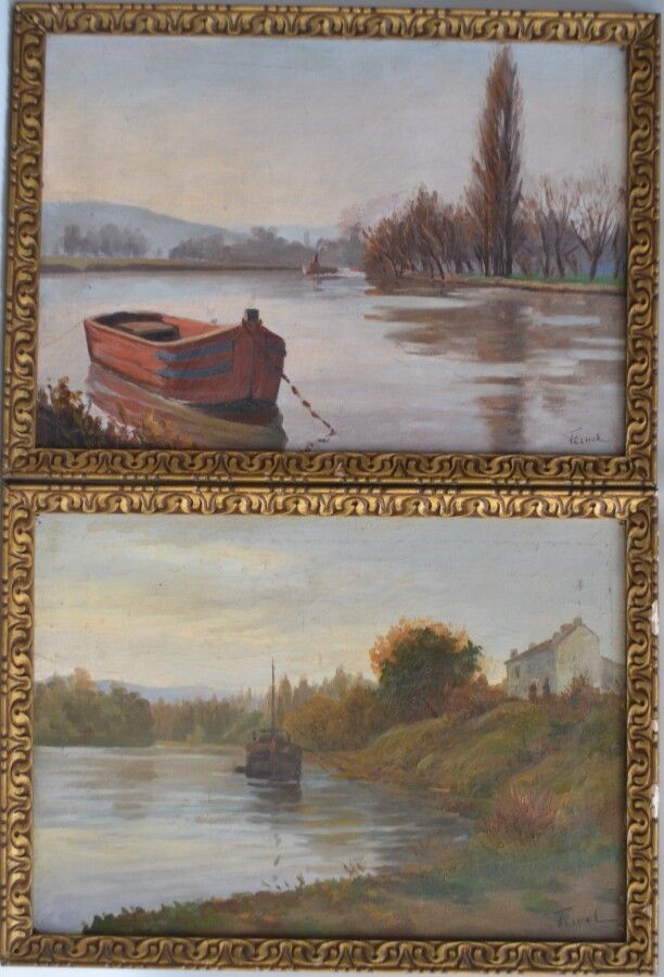 Null 费尔南-费尔内尔 (1872-1934)

有船的风景

右下角签名的一对布面油画

33 x 46 厘米