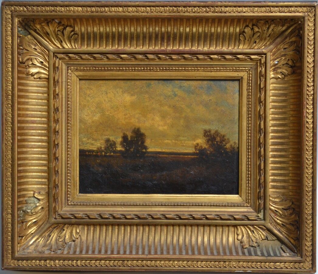 Null FRANZÖSISCHE SCHULE, 19. Jahrhundert

Landschaft

Öl auf Platte

15 x 21 cm