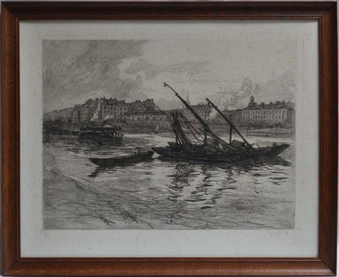 Null 勒内-皮纳尔 (1883-1938)

从巴科码头看到的南特，1929年。

右下角有签名和日期的版画，左下角有51/180字样。

63 x 79 &hellip;