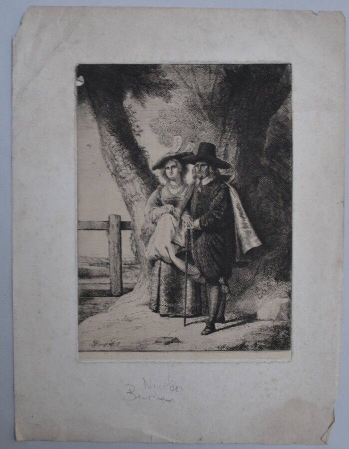 Null nach Nicolaes BERCHEM [Niederländisch] (1620-1683)

Paar in einem Park

Gra&hellip;