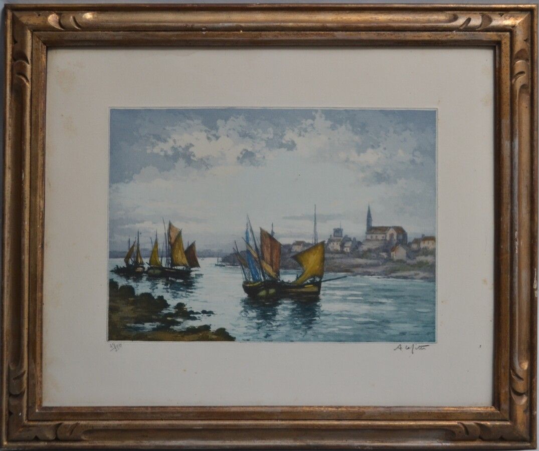 Null Alphonse LAFITTE (1863-?)

Voiliers rentrant au port

Estampe signée en bas&hellip;