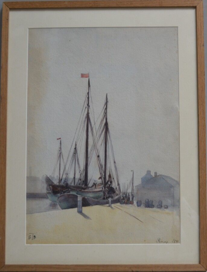 Null ECOLE NORMANDE fin XIXe début XXe

Fécamp, voiliers au port, 1891. 

Aquare&hellip;