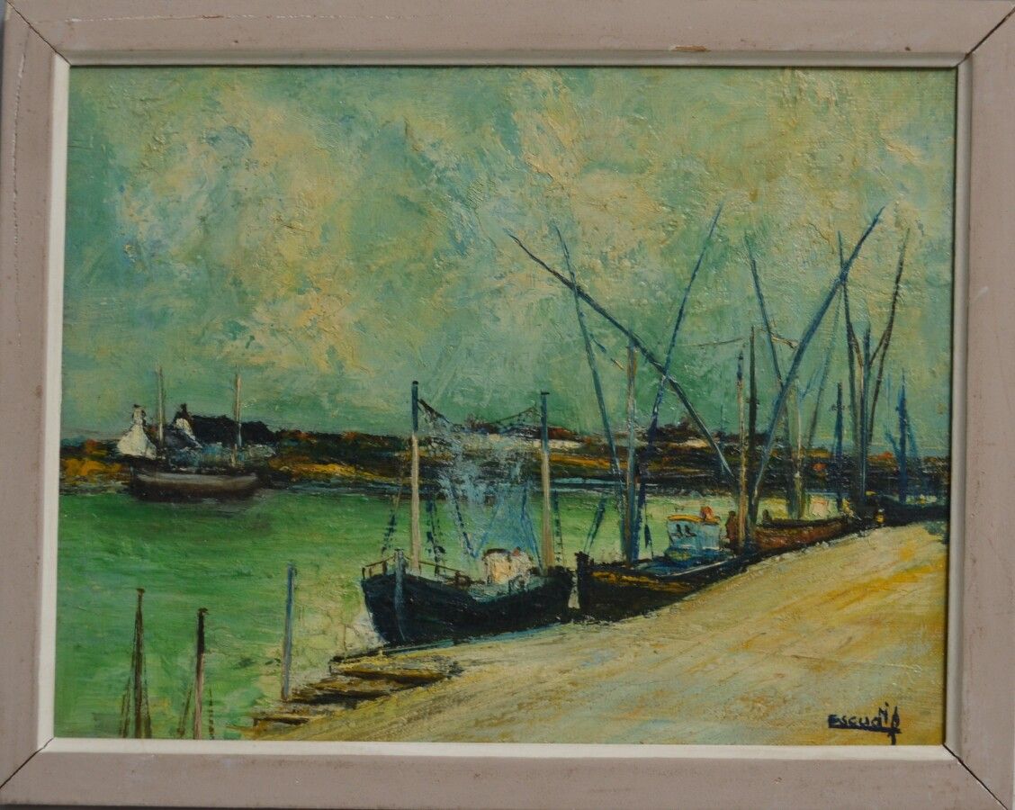 Null Roger ESCUDIE (1920-1990)

Noirmoutier, bateaux de pêche au port

Huile sur&hellip;