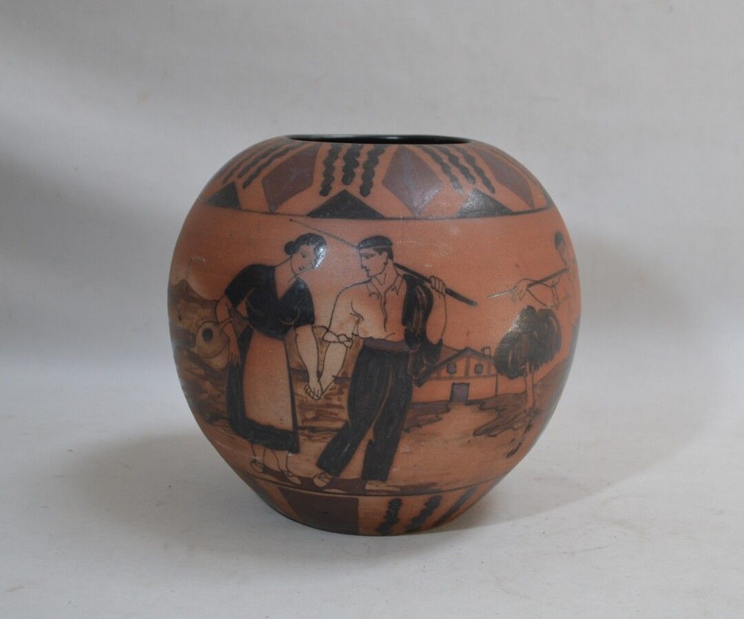 Null CIBOURE - période Etienne VILOTTE

Vase boule en grès à décor tournant d'un&hellip;