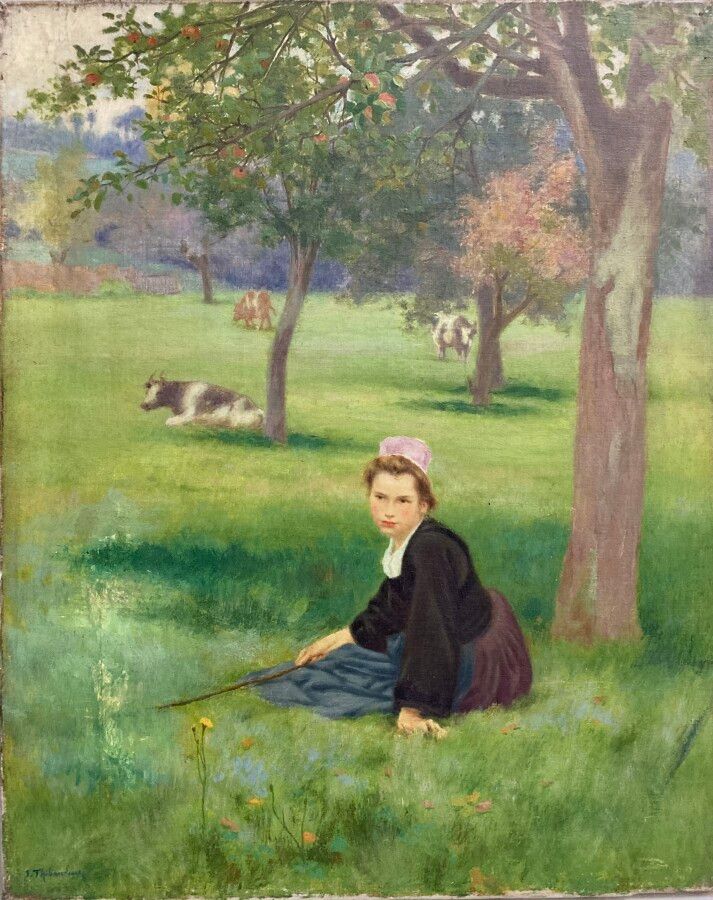 Null Julien THIBAUDEAU (1859-1943)

Junge Schäferin auf dem Feld

Öl auf Leinwan&hellip;