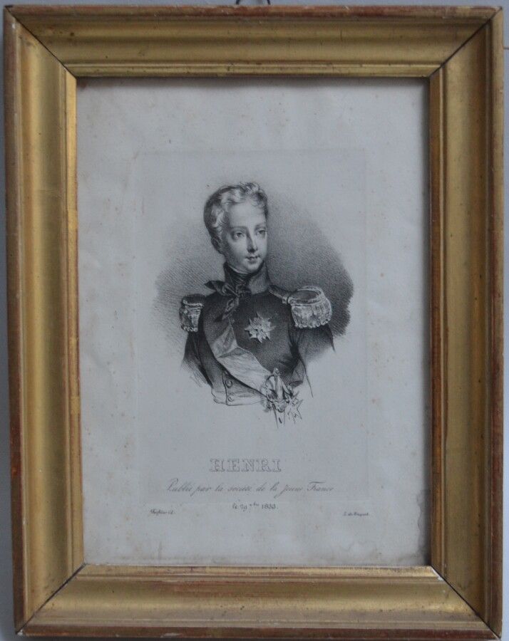 Null 19世纪法国学校

波尔多公爵亨利的画像

印刷品

20 x 14.5厘米的视线（湿润，有斑点）。