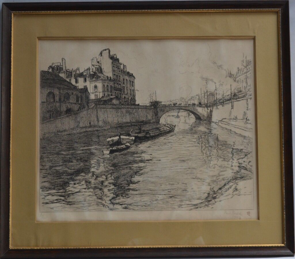 Null René PINARD (1883-1938)

Nantes, le pont de la poissonnerie, 1930. 

Gravur&hellip;