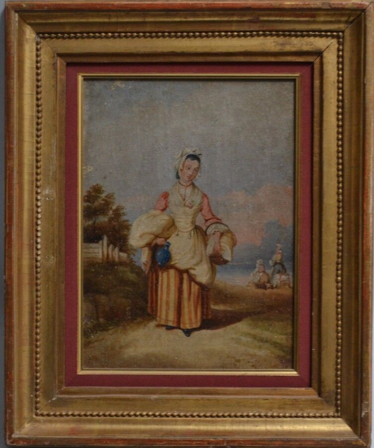 Null FRENCH SCHOOL circa 1900

Portrait of a lady in a landscape

Oil on isorel
&hellip;