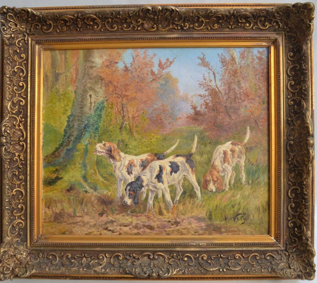 Null A. VELY (XIX-XXth)

Hunting dogs

Oil on canvas signed down right

54 x 65 &hellip;