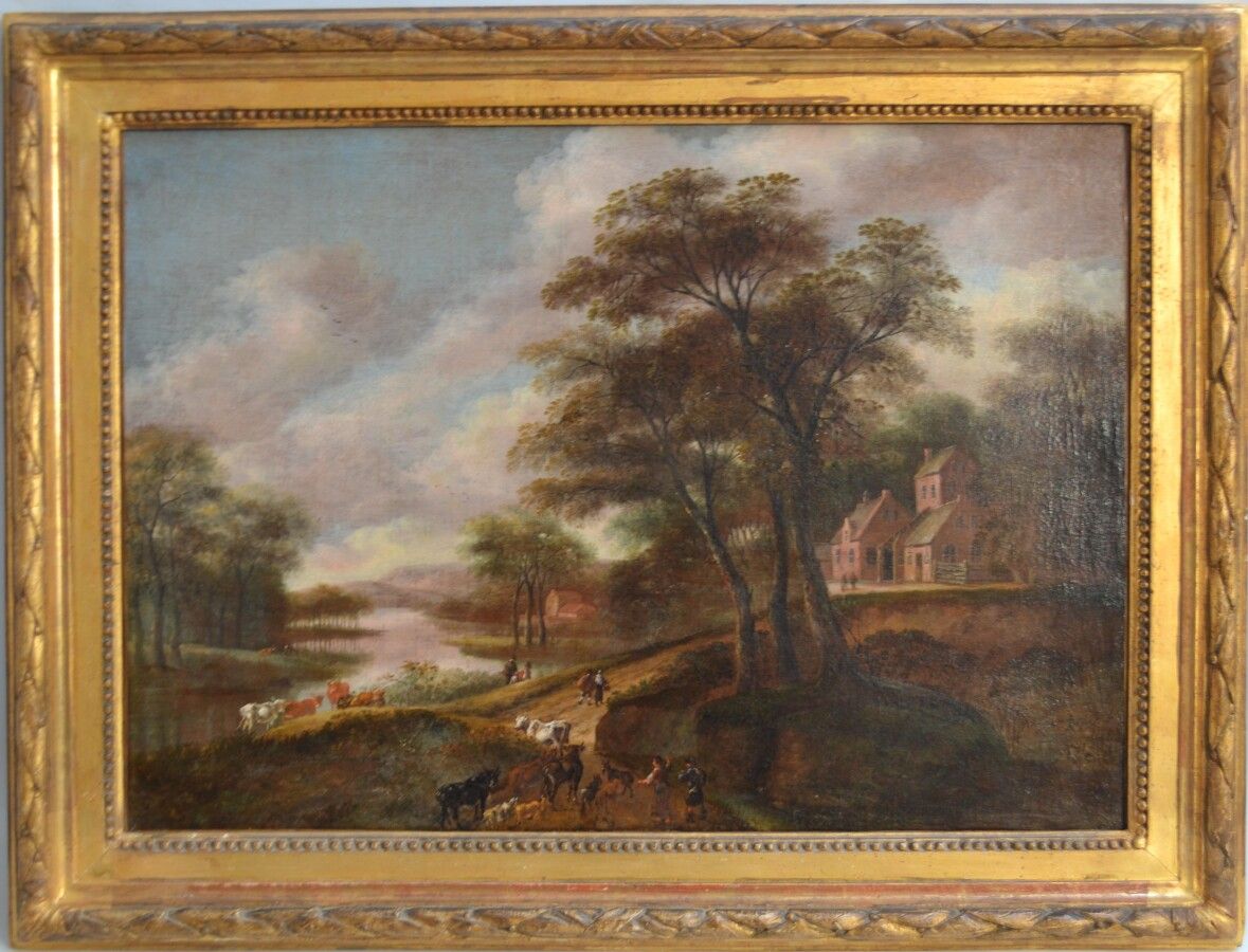 Null 19世纪的法国学校

乡村场景

布面油画

48.5 x 68厘米（修复物，衬里）。