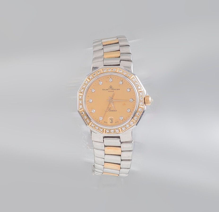 Null BAUME et MERCIER

GOLD AND STEEL RIVIERA WATCH Ladies' wristwatch, diamond &hellip;