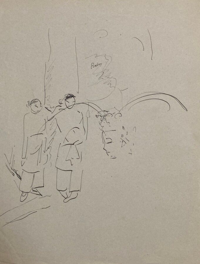 Null 归属于Jean LAUNOIS（1898-1942）的作品

景观中的两个亚洲人

墨水

26 x 20厘米（有轻微斑点）