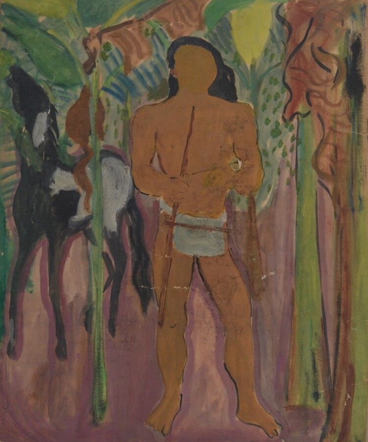 Null attribué à Jean LAUNOIS (1898-1942)

Guerrier Ka

Gouache

61 x 50 cm (mauv&hellip;