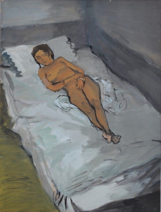 Null 让-朗努瓦(Jean LAUNOIS) (1898-1942)

裸体的年轻亚洲女人躺着

左下角有签名的水粉和水彩画

61 x 46厘米（边缘略有&hellip;