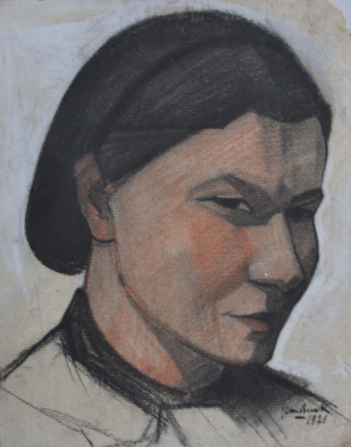Null 让-布尔哈特(Jean BURKHALTER) (1895-1984)

Maraichine的肖像，四分之三的脸，1921年。

素描，炭笔和水粉的&hellip;