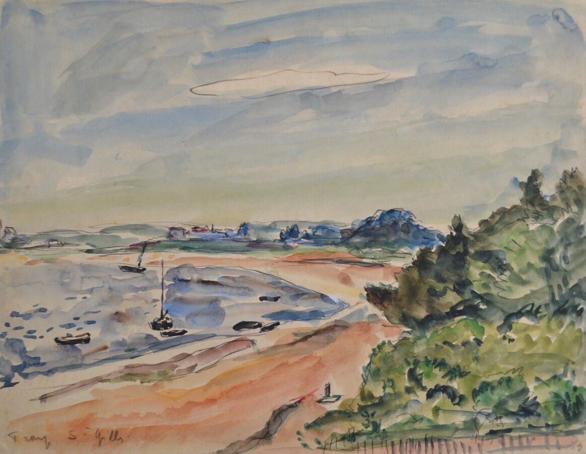 Null 安德烈-弗莱(1888-1963)

圣吉列斯

已签名的水彩画，位于左下方

32.5 x 42 cm (轻度染色)