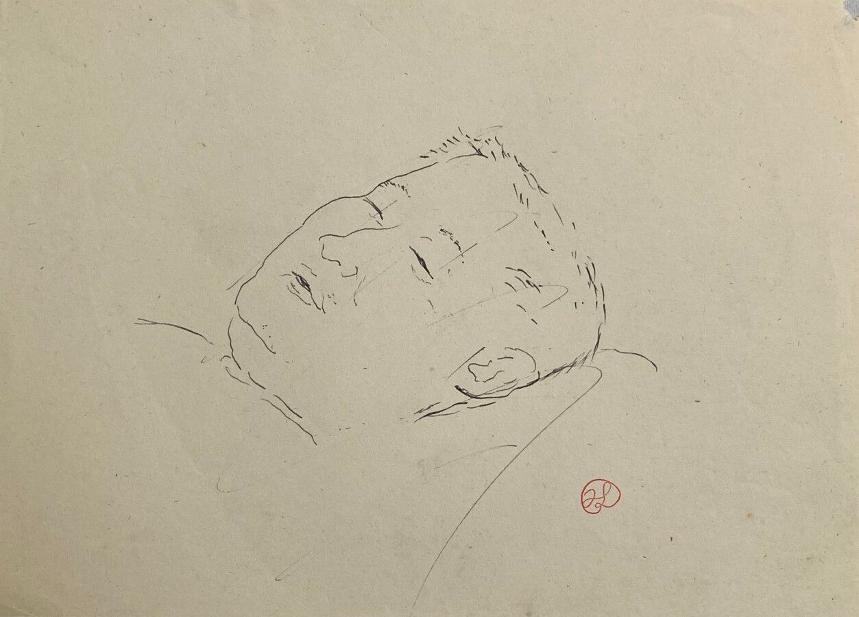 Null 让-朗努瓦(Jean LAUNOIS) (1898-1942)

睡觉的亚洲人

水墨画，右下角盖有单字

20.2 x 28 cm (轻微褪色，小撕&hellip;
