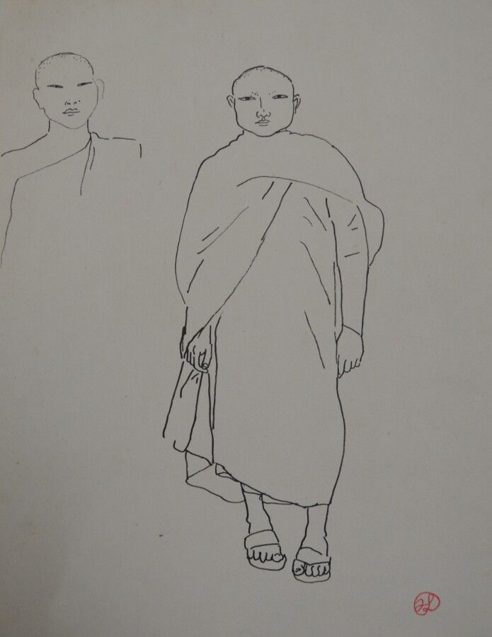 Null 让-朗努瓦(Jean LAUNOIS) (1898-1942)

两名僧人

水墨画，右下角盖有单字

32 x 24.8 cm

展览。

- Le&hellip;