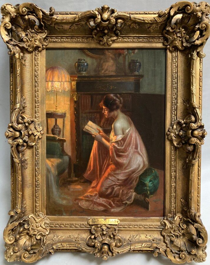 Null 德尔芬-恩约拉斯(1857-1945)

选择一本书

布面油画，左下角有签名

46 x 33 厘米