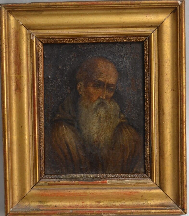 Null 18世纪的学校

一个人的画像

铜上油彩

18 x 13.8厘米，正在观看（缺失并修复）。