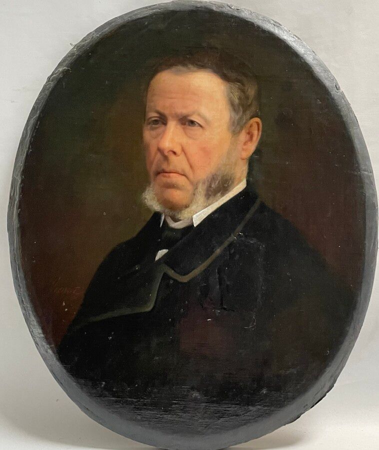 Null FRANZÖSISCHE SCHULE aus dem 19. 

Porträt eines Mannes

Öl auf ovaler Leinw&hellip;