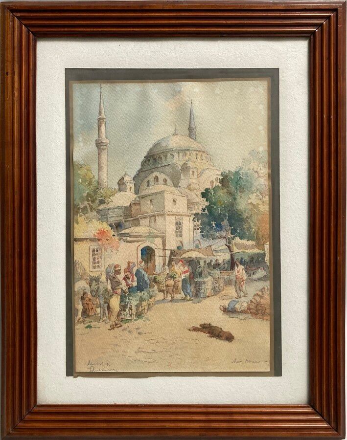 Null ECOLE ORIENTALISTE

Istambul, le marché

Aquarelle

44 x 29.5 cm (traces d'&hellip;