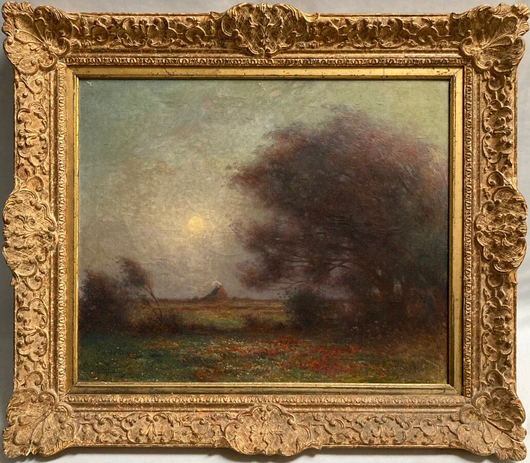 Null 斐迪南-罗扬-杜-普伊高德(1864-1930)

布里埃尔的夕阳

布面油画，左下角有签名

60 x 73 cm (略有缺失)